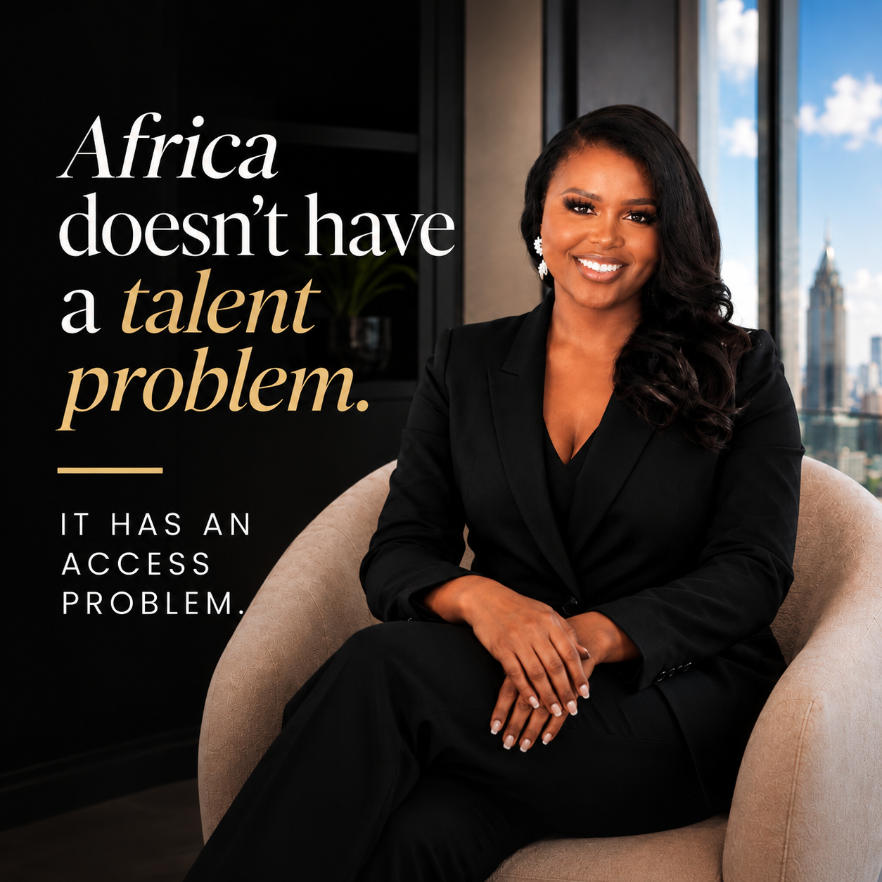 Editorial artwork for Africa Doesn’t Have a Talent Problem. It Has an Access Problem., featuring Jessica Mutuku.